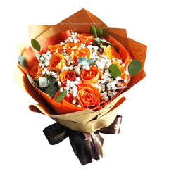 Orange Roses Sunset Lovers