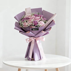 6 Pink Roses 6 Purple Roses - Cherry Lips