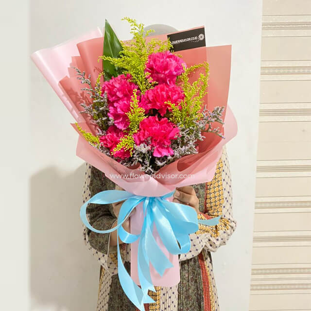 6 Pink Carnations Bouquet - Voice of Reason