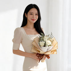 Elegant White Roses Bouquet - Calling It Love