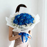 15 Blue Rose Bouquet Excellent