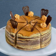 Peanut Butter Dark Chocolate Crepe Cake