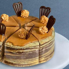 Peanut Butter Dark Chocolate Crepe Cake