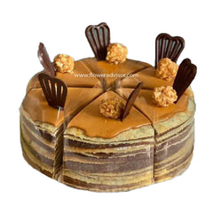 Peanut Butter Dark Chocolate Crepe Cake