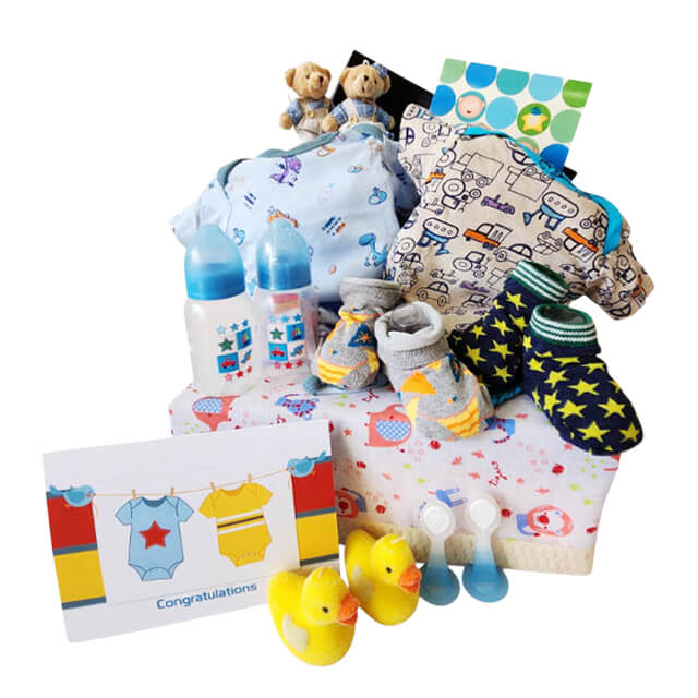 Double Delight Onesies - Twin Baby Shower Gift Hamper