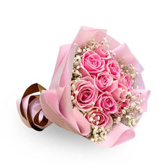 10 Pink Roses Bouquet - Spring Love