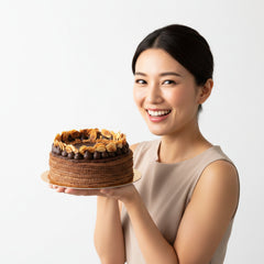 Alternate view of the double chocolate mille crepe cake