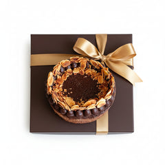 Close-up of the double chocolate mille crepe cake