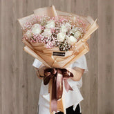 12 White Roses Bouquet - Pure Vanilla