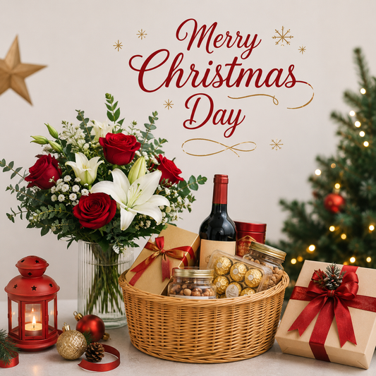 Christmas flowers, hampers and gifts arranged for recipients in Malaysia