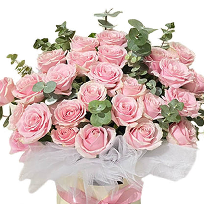 Luxury Pink Roses Bloom Box - Exquisite Pink Bloom Box