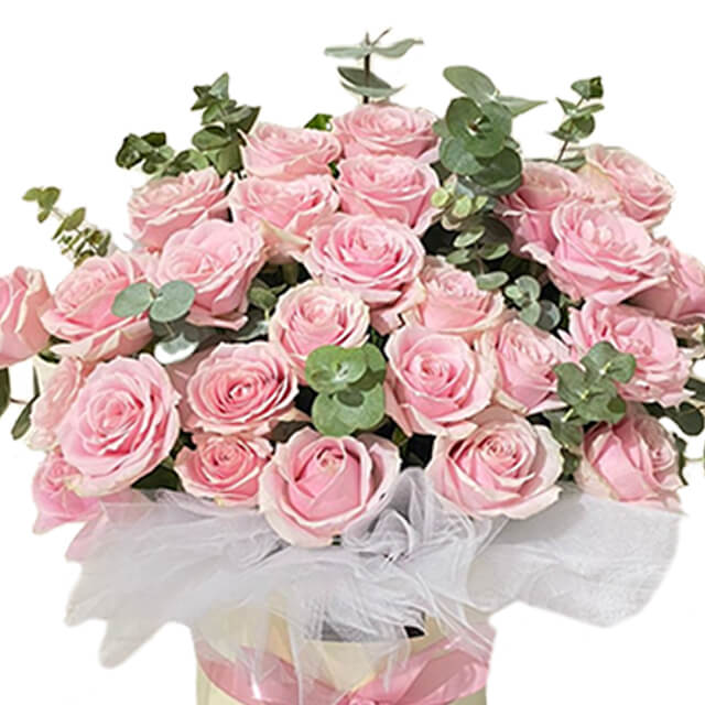 Luxury Pink Roses Bloom Box - Exquisite Pink Bloom Box
