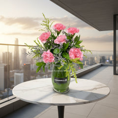 6 Stalk Carnation Vase Arrangement - Lovely Carnations