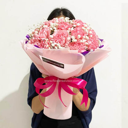 Medium Carnation Birthday Bouquet - Silky Bloom