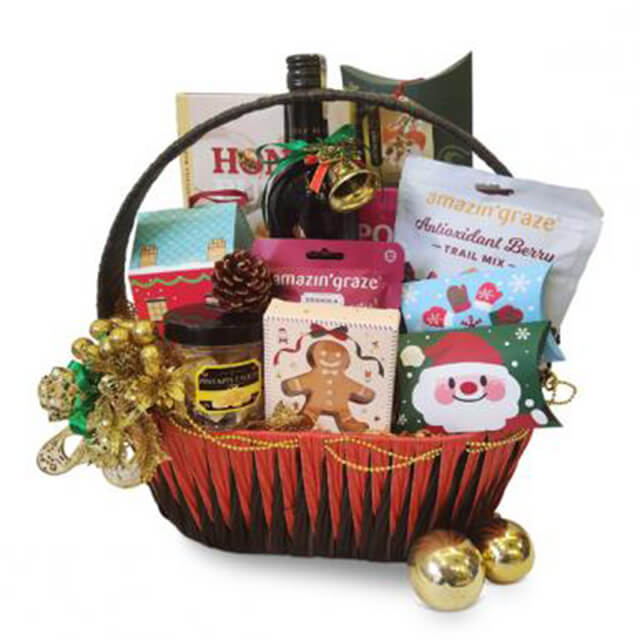 Holly Crate - Christmas Gift Cookies Chocolate Hamper Basket