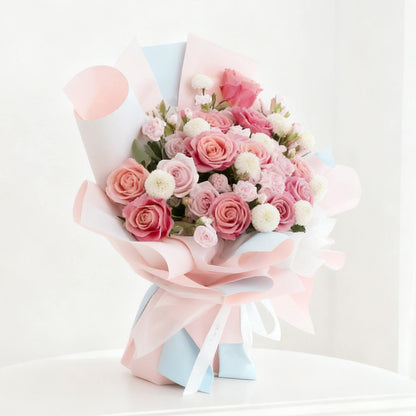 Vivid Rose Mosaic