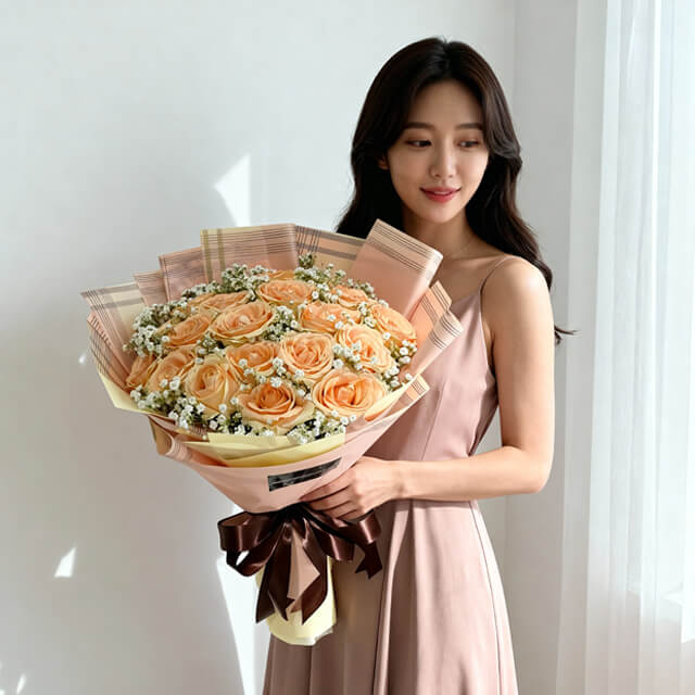 Radiant Peach Roses Symphony