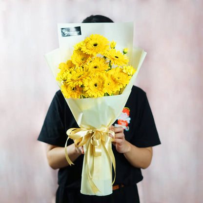 Vibrant Yellow Gerbera Bouquet - Country Yellow
