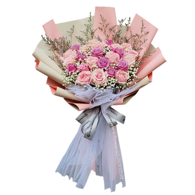 Meredith - Pink and Purple Roses Bouquet