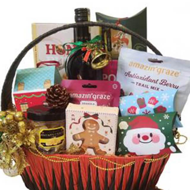 Holly Crate - Christmas Gift Cookies Chocolate Hamper Basket