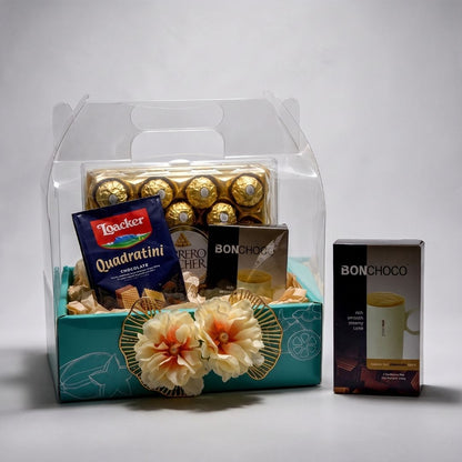Heavenly Chocolate Bliss Gift Set - Ferrero Rocher, Boncafe Bonchoco & Loacker Quadratini
